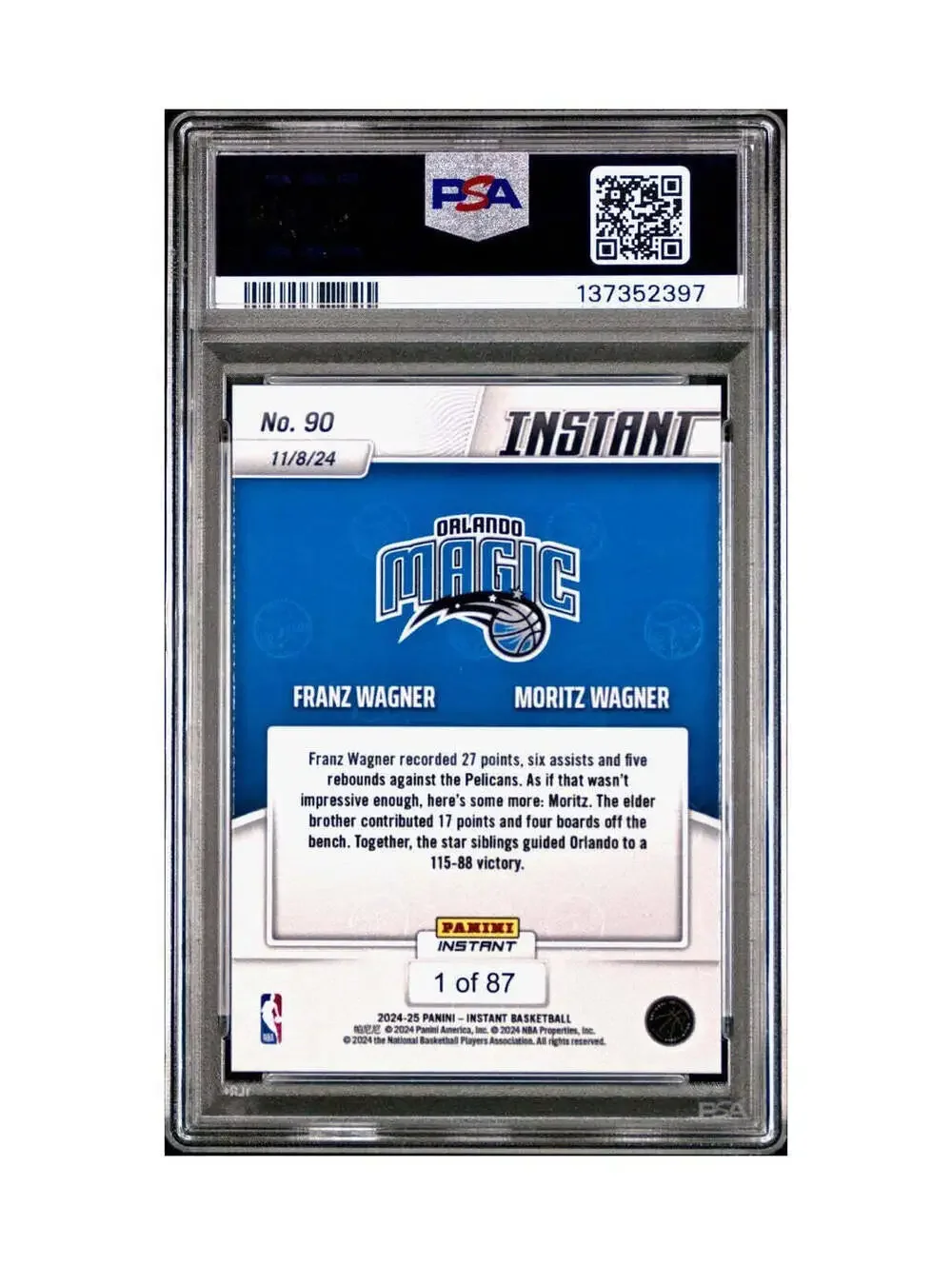 Franz Wagner / Moritz Wagner 2024 Panini NBA #90 Basketball PSA 9 Mint